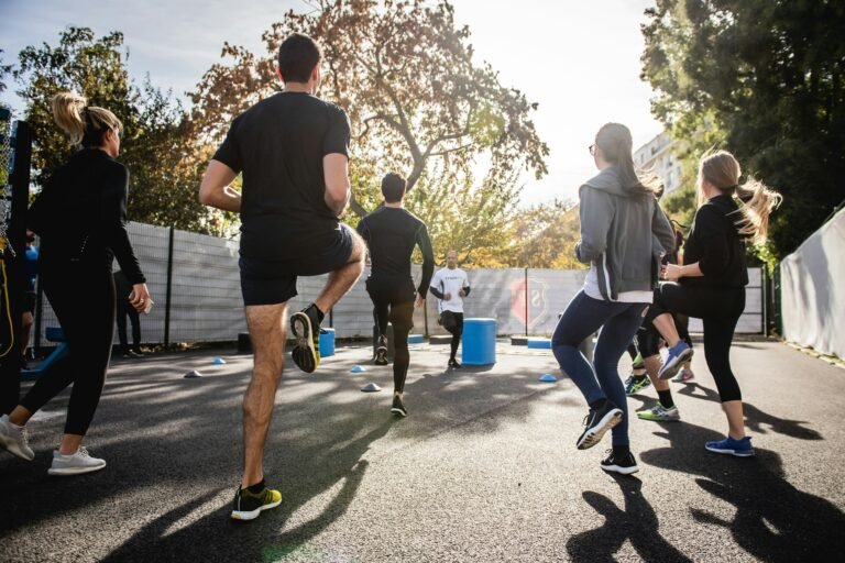 group of people excercise